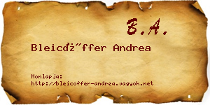 Bleicöffer Andrea névjegykártya